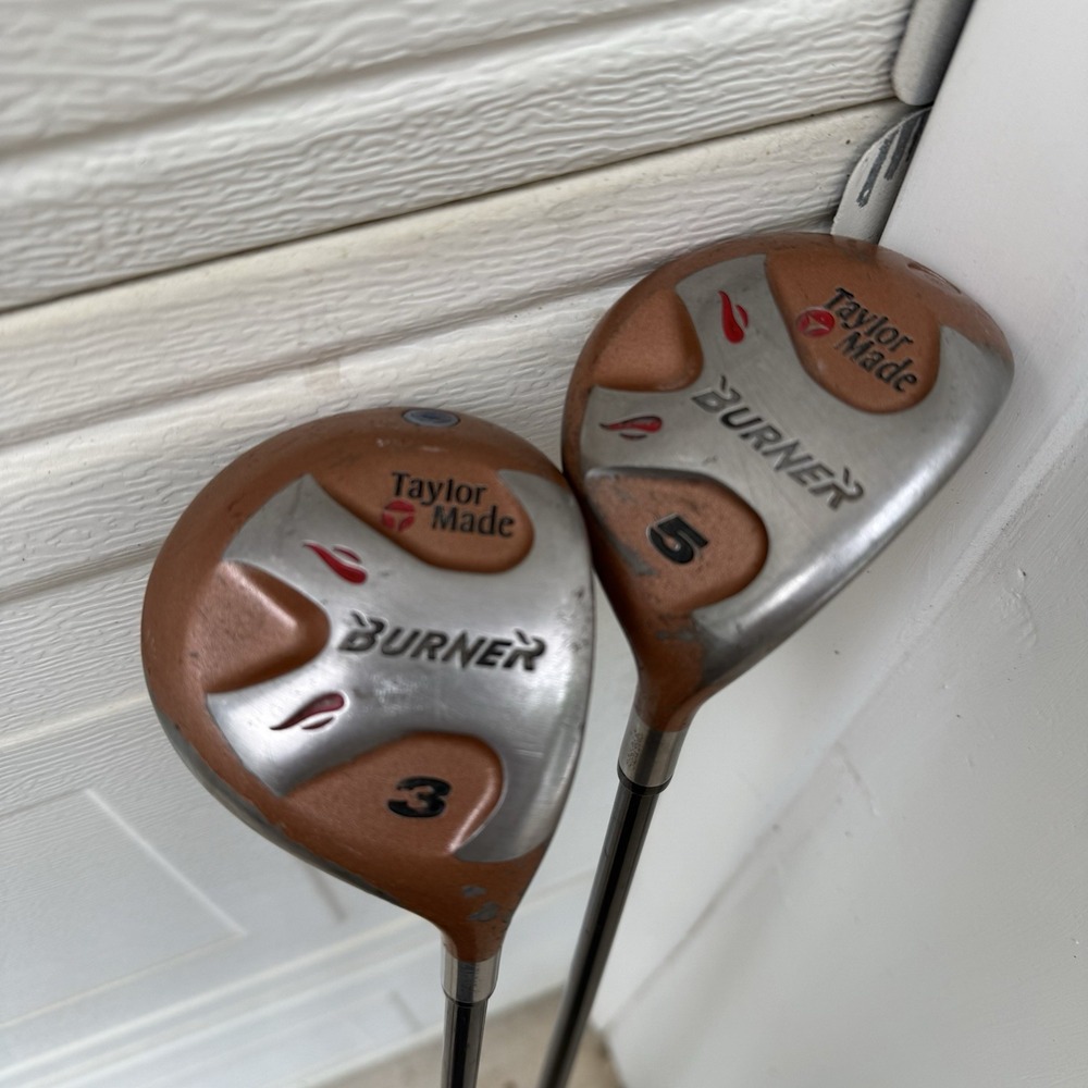 TaylorMade Burner Bubble 3 & 5 Wood Set RH Graphite S-90 Plus 90s VTG Copper